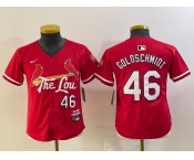 Youth St Louis Cardinals #46 Paul Goldschmidt Red 2024 City Connect Limited Stitched Baseball Jersey