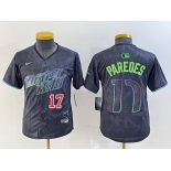 Youth Tampa Bay Rays #17 Isaac Paredes Charcoal 2024 City Connect Limited Cool Base Jerseys