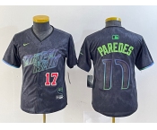 Youth Tampa Bay Rays #17 Isaac Paredes Charcoal 2024 City Connect Limited Cool Base Jerseys