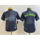 Youth Tampa Bay Rays #18 Shane McClanahan Charcoal 2024 City Connect Limited Stitched Jersey