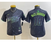 Youth Tampa Bay Rays #18 Shane McClanahan Charcoal 2024 City Connect Limited Stitched Jersey