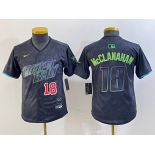 Youth Tampa Bay Rays #18 Shane McClanahan Charcoal 2024 City Connect Player Number Limited Cool Base Jerseys