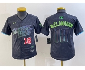 Youth Tampa Bay Rays #18 Shane McClanahan Charcoal 2024 City Connect Player Number Limited Cool Base Jerseys