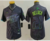 Youth Tampa Bay Rays #21 Jonny DeLuca Charcoal 2024 City Connect Limited Stitched Jersey