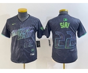 Youth Tampa Bay Rays #22 Jose Siri Charcoal 2024 City Connect Limited Stitched Jersey