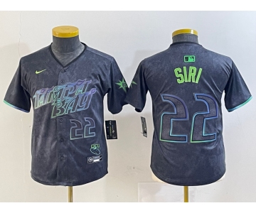 Youth Tampa Bay Rays #22 Jose Siri Charcoal 2024 City Connect Limited Stitched Jersey