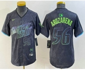 Youth Tampa Bay Rays #56 Randy Arozarena Number Charcoal 2024 City Connect Limited Stitched Jersey