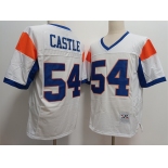 Blue Mountain State #54 Thad Castle White Stitched Football Jersey