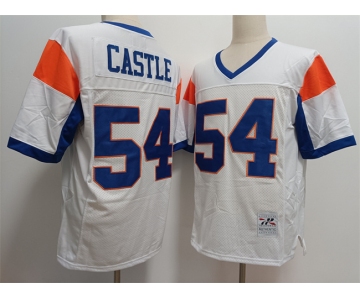 Blue Mountain State #54 Thad Castle White Stitched Football Jersey