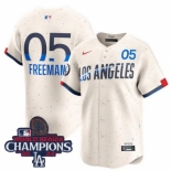 Men Nike Los Angeles Dodgers Freddie Freeman #5 Ice Cream 2024 World Series Champions Stitched MLB Jersey