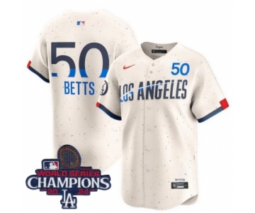 Men Nike Los Angeles Dodgers Mookie Betts #50 Ice Cream 2024 World Series Champions Stitched MLB Jersey