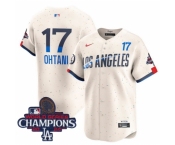 Men Nike Los Angeles Dodgers Shohei Ohtani #17 White Ice Cream Flex Base 2024 World Series Champions Stitched MLB Jersey