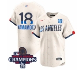 Men Nike Los Angeles Dodgers Yoshinobu Yamamoto #18 Ice Cream 2024 World Series Champions Stitched MLB Jersey