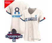 Women Nike Los Angeles Dodgers Enrique Hernandez #8 Ice Cream 2024 World Series Champions Stitched MLB Jersey