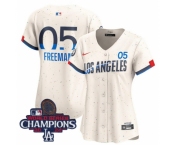 Women Nike Los Angeles Dodgers Freddie Freeman #5 Ice Cream 2024 World Series Champions Stitched MLB Jersey