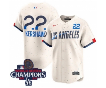 Youth Nike Los Angeles Dodgers Clayton Kershaw #22 Ice Cream 2024 World Series Champions Stitched MLB Jersey