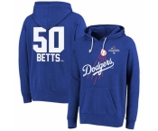 Men Los Angeles Dodgers 50 Mookie Betts Royal 2024 World Series Champions Name 26 Number Tri Blend Pullover Hoodie