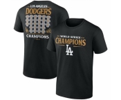 Men Los Angeles Dodgers Black 2024 World Series Champions Jersey Roster T Shirt