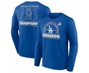 Men Los Angeles Dodgers Royal 2024 World Series Champions Signature Roster Long Sleeve T Shirt