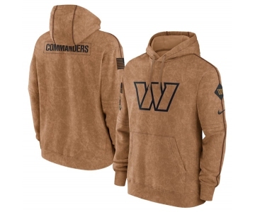 Men's Washington Commanders 2023 Brown Salute to Service Pullover Hoodie