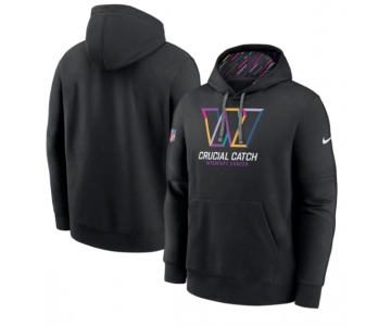 Men's Washington Commanders 2024 NFL Crucial Catch Club Black Performance Pullover Hoodie