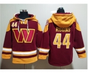 Men's Washington Commanders #44 John Riggins Burgundy Lace-Up Pullover Hoodie