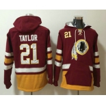 Men's Washington Redskins #21 Sean Taylor NEW Red Pocket Stitched NFL Pullover Hoodie