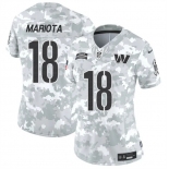 Women's Washington Commanders #18 Marcus Mariota 2024 F.U.S.E Arctic Camo Salute To Service