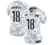 Women's Washington Commanders #18 Marcus Mariota 2024 F.U.S.E Arctic Camo Salute To Service