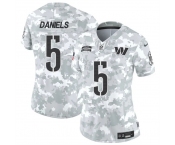 Women's Washington Commanders #5 Jayden Daniels 2024 F.U.S.E Arctic Camo Salute To Service