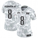 Women's Washington Commanders #8 Brian Robinson Jr. 2024 F.U.S.E Arctic Camo Salute To Service