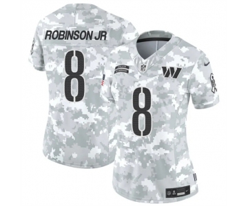 Women's Washington Commanders #8 Brian Robinson Jr. 2024 F.U.S.E Arctic Camo Salute To Service