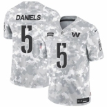 Youth Washington Commanders #5 Jayden Daniels 2024 F U S E Arctic Camo Salute To Service Limited Stitched Football Jersey