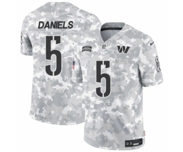 Youth Washington Commanders #5 Jayden Daniels 2024 F U S E Arctic Camo Salute To Service Limited Stitched Football Jersey