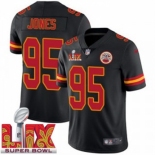 Men Kansas City Chiefs Chris Jones #95 Black 2024-2025 Super Bowl LIX F U S E Stitched Jersey