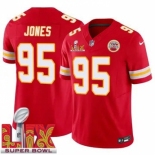 Men Kansas City Chiefs Chris Jones #95 Red 2024-2025 Super Bowl LIX F U S E Stitched Jersey