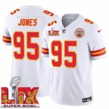 Men Kansas City Chiefs Chris Jones #95 White 2024-2025 Super Bowl LIX F U S E Stitched Jersey