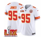 Men Kansas City Chiefs Chris Jones #95 White 2024-2025 Super Bowl LIX F U S E Stitched Jersey