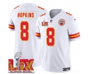 Men Kansas City Chiefs DeAndre Hopkins #8 White 2024-2025 Super Bowl LIX F U S E Stitched Jersey