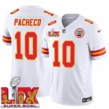 Men Kansas City Chiefs Isiah Pacheco #10 White 2024-2025 Super Bowl LIX F U S E Stitched Jersey