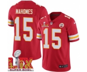 Men Kansas City Chiefs Patrick Mahomes #15 Red 2024-2025 Super Bowl LIX F U S E Stitched Jersey