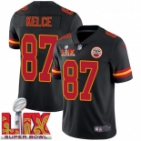 Men Kansas City Chiefs Travis Kelce #87 Black 2024-2025 Super Bowl LIX F U S E Stitched Jersey