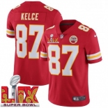 Men Kansas City Chiefs Travis Kelce #87 Red 2024-2025 Super Bowl LIX F U S E Stitched Jersey