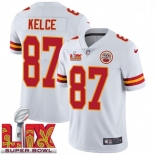 Men Kansas City Chiefs Travis Kelce #87 White 2024-2025 Super Bowl LIX F U S E Stitched Jersey