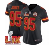 Women Kansas City Chiefs Chris Jones #95 Black 2024-2025 Super Bowl LIX F U S E Stitched Jersey