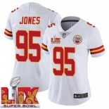 Women Kansas City Chiefs Chris Jones #95 White 2024-2025 Super Bowl LIX F U S E Stitched Jersey