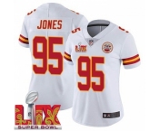 Women Kansas City Chiefs Chris Jones #95 White 2024-2025 Super Bowl LIX F U S E Stitched Jersey