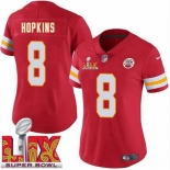 Women Kansas City Chiefs DeAndre Hopkins #8 Red 2024-202 Super Bowl LIX F U S E Stitched NFL Jersey