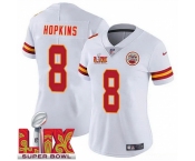 Women Kansas City Chiefs DeAndre Hopkins #8 White 2024-2025 Super Bowl LIX F U S E Stitched Jersey