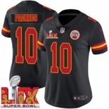 Women Kansas City Chiefs Isiah Pacheco #10 Black 2024-2025 Super Bowl LIX F U S E Stitched Jersey